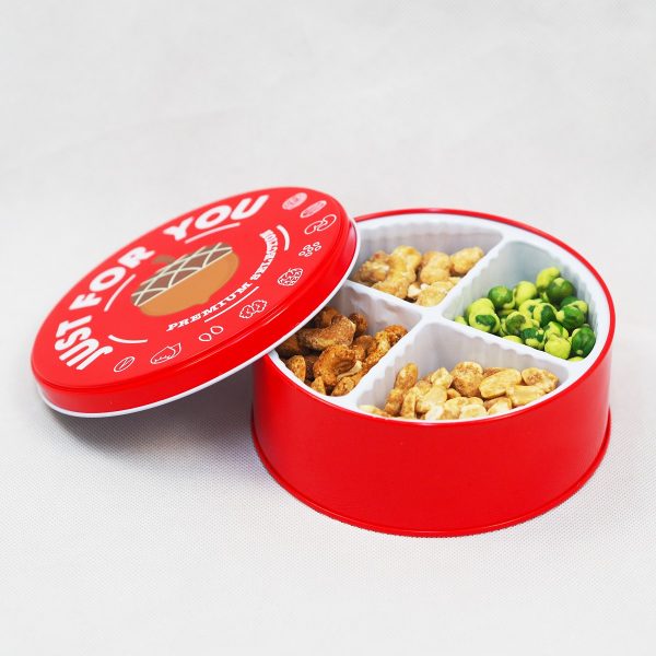 Red Platter (Gourmet Nuts Platter Four Sections) Garden Picks